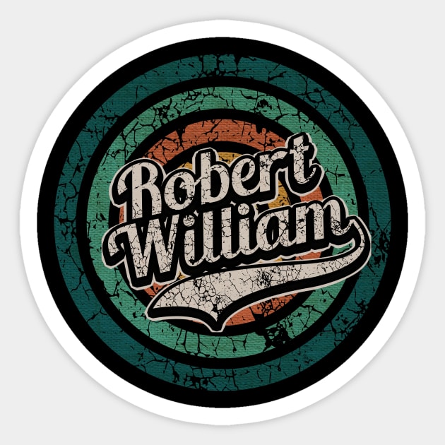 Robert William // Retro Circle Crack Vintage Sticker by People Mask